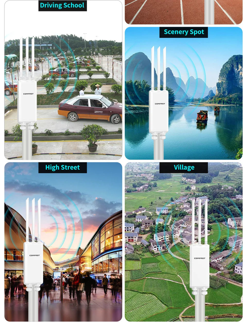 Comfast AX1300 Wifi Outdoor Wireless Router Access Point 2.4&5.8G Gigabit WiFi Router AP Repeater Extender LongRange Mesh Router