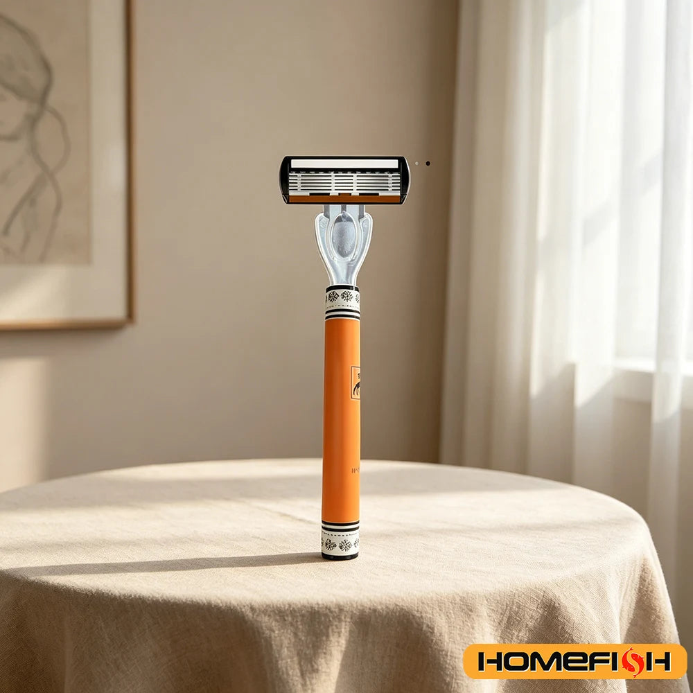 6-Layers Safety Razor Set High Quality Men Razor Sharp Stainless Steel Shaving Changeable Shaver Head Blade ﻿