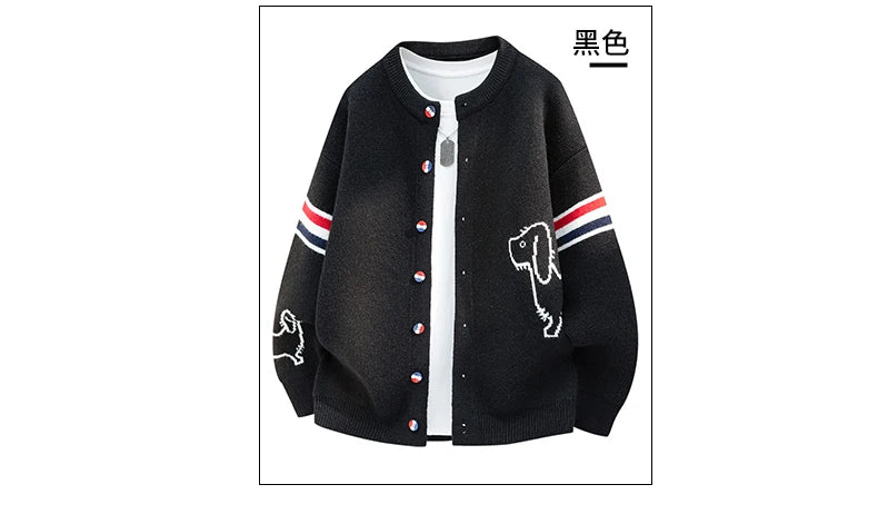 Hot Selling Men's Autumn Winter Knitted Cardigans Branded Embroidered Single Breasted Sweaters Fashionable Trendy Outerwear Tops