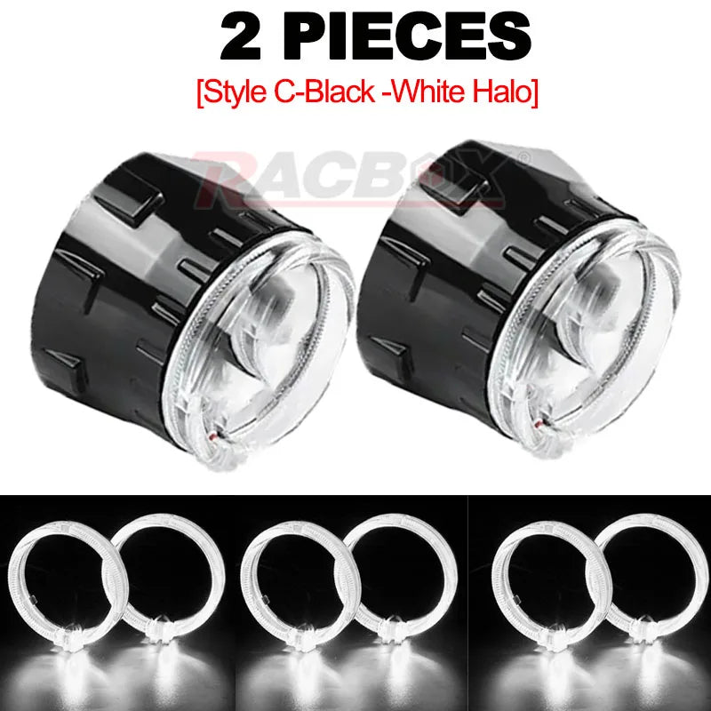 1/2pcs 2.5 Inch Projector Len Car Styling  Cover Shroud Shell Headlights Len Mask For 2.5inch Bi Xenon Bi-LED Headlamp Retrofit