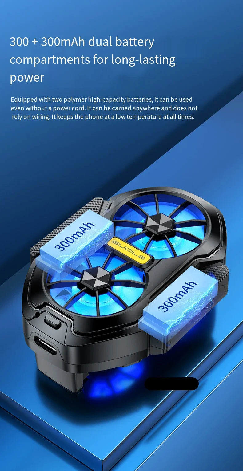 2025 New FS01 Dual - Fan Mobile Phone Cooler, Cools Down In 10 Seconds + Wireless Battery Life,  Relieves Heat  For Your Phone