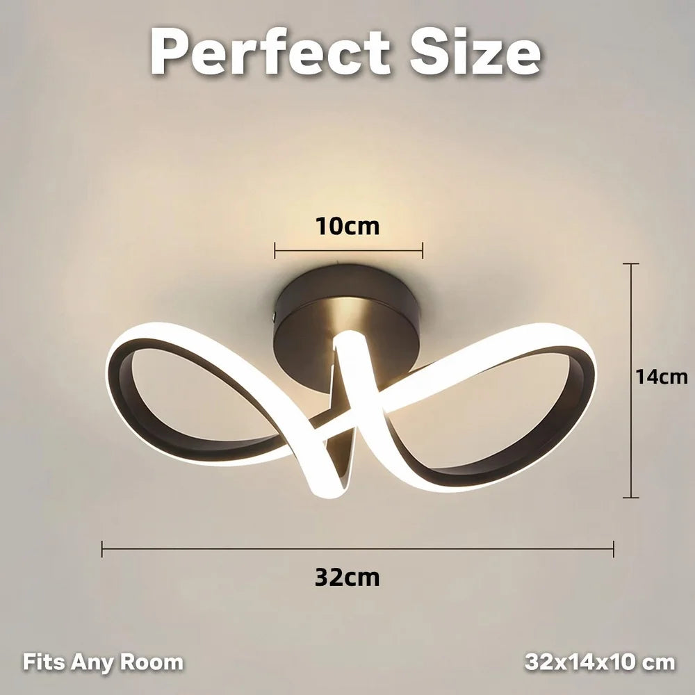 LED Indoor Wavy Ceiling Lights Modern Spiral Wall Lamp 3 Color Fixture For Stairs Living Room Bedroom Aisle Hallway 15W
