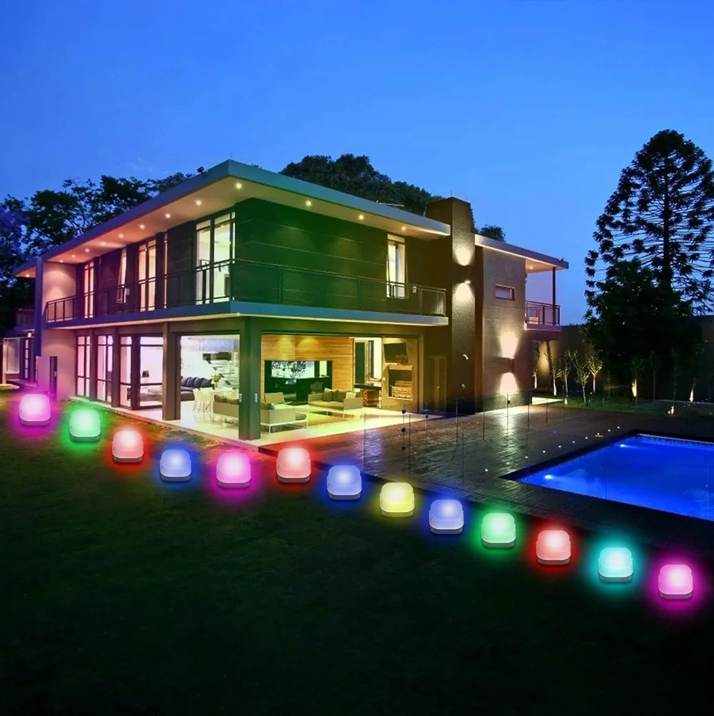 Wiscolor Smart Wifi RGB Lawn Light 30M 30Bulbs IP65 Outdoor Ground LED Light APP Control for Garden Lawn Courtyard