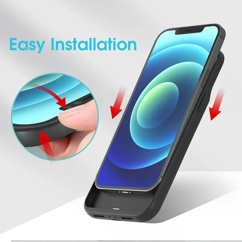 6800mAh Phone Battery Charging Case External Power Case For iPhone 16 15 14 13 12 11 X 6 6S 7 8 SE2020 Pro Plus Pro Max