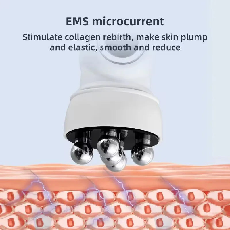 Micro Facial Massager EMS LED Phototherapy Rotary Massage Heating Electric Facial Massager Beauty Device Skin Care Tools