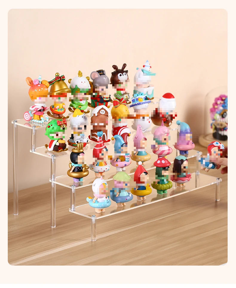 Home Multi Layer Ladder Storage Rack Handmade Blind Box Doll Display Rack Cosmetics Wallet Jewelry Trapezoidal Display Rack