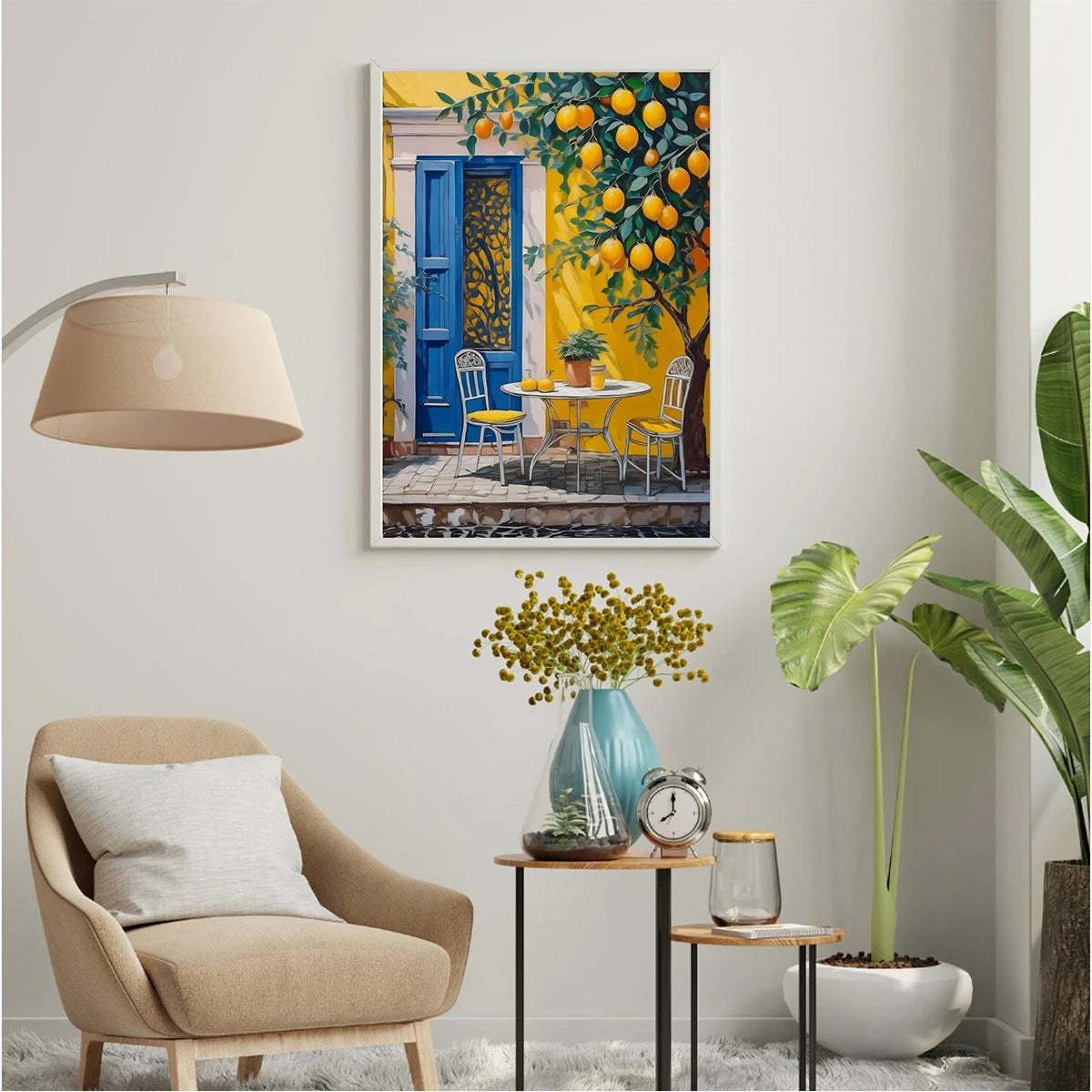 1/2pcs Italian Landscapes Lemon Tree Prints Poster Modern Cottagecore Canvas Painting for Spring Wall Art Home Decor-unframed