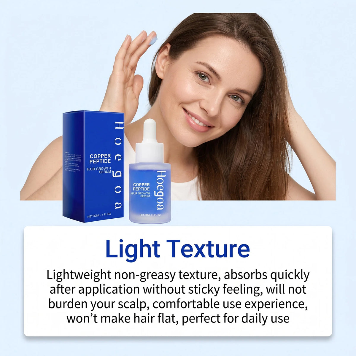 Copper Peptide Hair Care Serum Scalp Health Support Root Strengthen Thicker Appearance Weak Thinning Hair Use