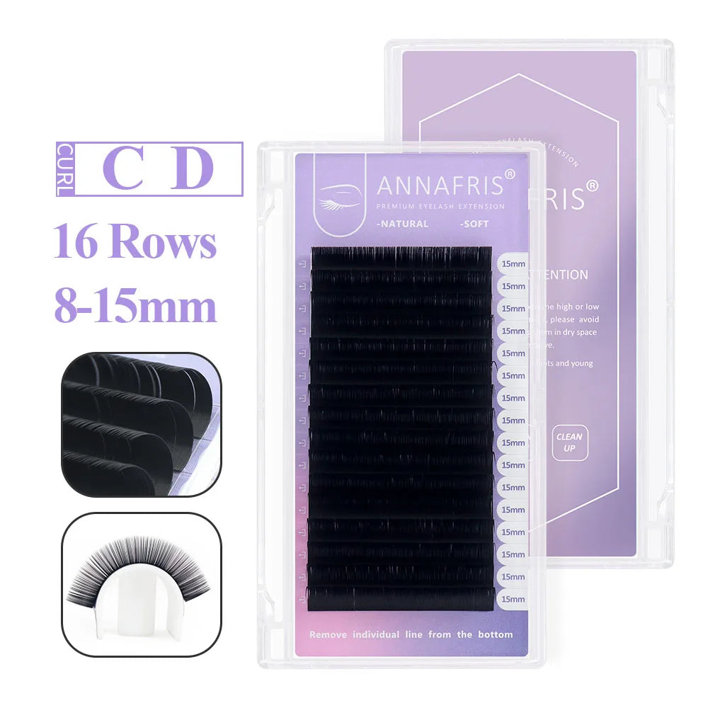 Colored Lashes Eyelash Extensions C/D/L/LU(M) Curl Mix 8-15mm Natural Soft Individual Green/Blue/Brown/Purple/Pink Eyelashes