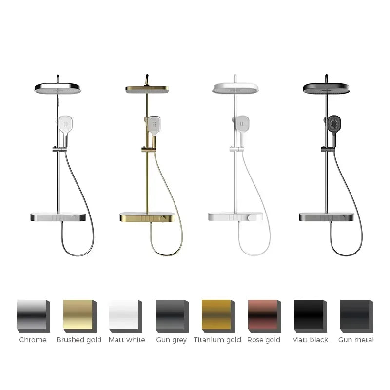 Hot and Cold Wall Mounted Bathroom Shower Set Rain Shower Set Top Rainy Bathing Faucet Chrome Shower Set