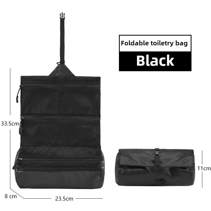 Multi-Functional Men's Travel Toiletry Bag: Compact Foldable Waterproof Organizer for Business Trip Camping Gear