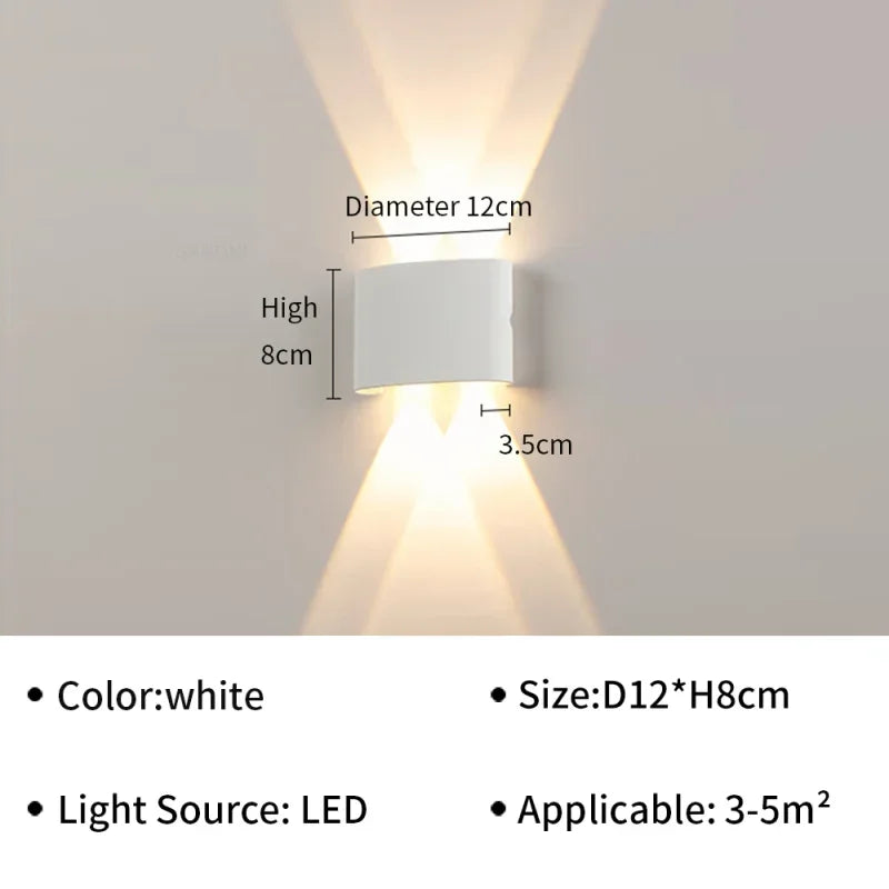 Waterproof Outdoor LED Wall Light for Garden Patio Balcony Warm White Weatherproof