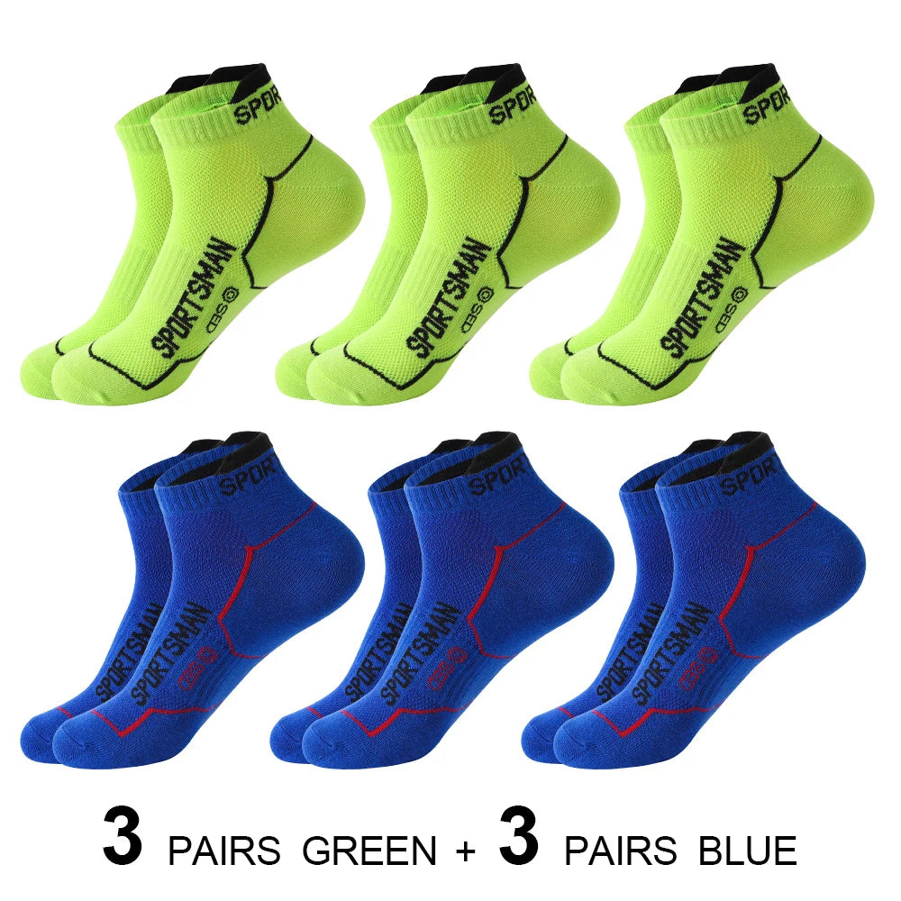 6 Pairs/Lot Spring Summer Men's Sports Running Socks Protective Ankle Socks Thin Breathable Deodorant Fitness Short Socks 38-44