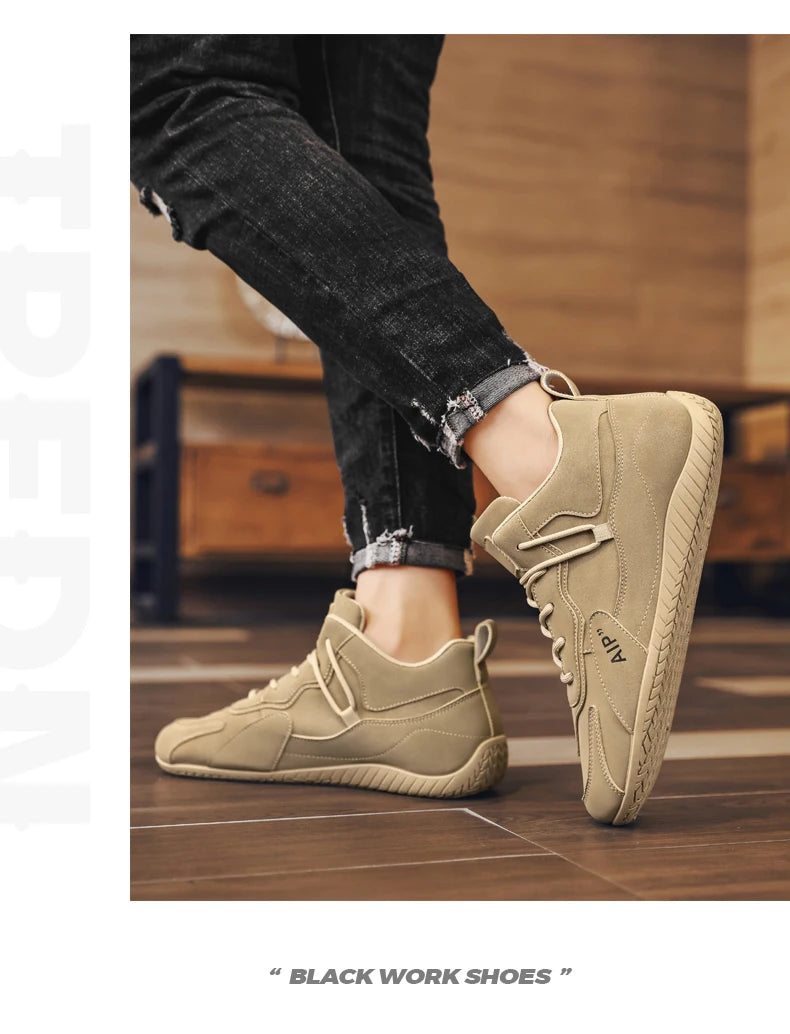 Casual Sport Shoes for Men Retro Leather Surface Soft Bottom Versatile Leisure Board Shoes Autumn Trend Brand Agan Men's Foot...