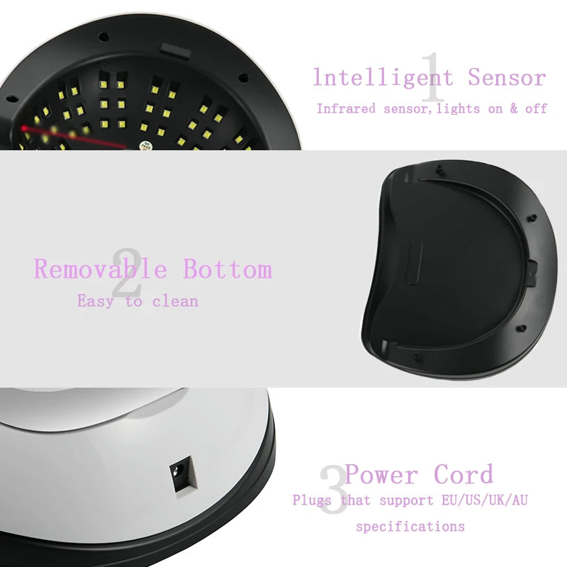 SUN X27MAX New 81LEDs UV LED Nail Lamp Powerful Nail Dryer for Gel Polish Professional Nail Art Manicure Lamp for Home and Salon