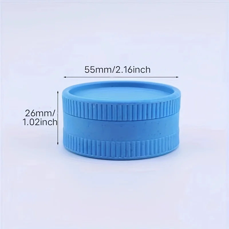Portable 2-Layers 55MM Tobacco Grinder Biodegradable Plastic Herb Crusher Hemps Spice Shredder Smoking Accessories Kitchen Tools