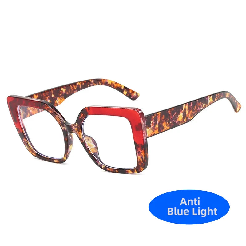 Oversized Square Frame Classic New Fashion Glasses Women Men Luxury Brand Designer Computer Games Anti-Blue Light Eyewear Unisex