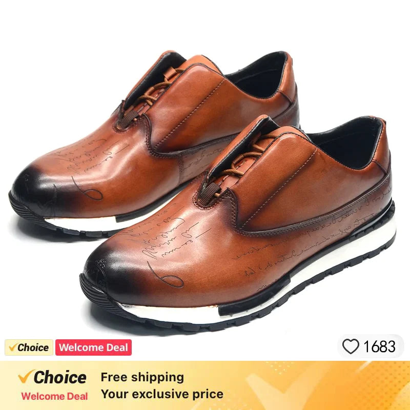 Men Shoes British Genuine Leather Shoes Comfortable Autumn 2026 New Lace Up Casual Shoes Crocodile Pattern Outdoor Men Sneakers