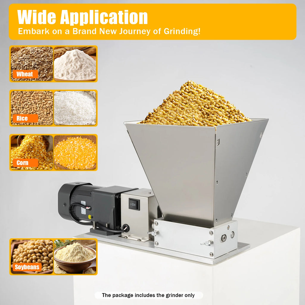 4L Electric Grain Mill 20kg/h Barley Grinder Wet/Dry Malt Crusher Grain HomeBrew Mill Widely Use For Grain Feed Production