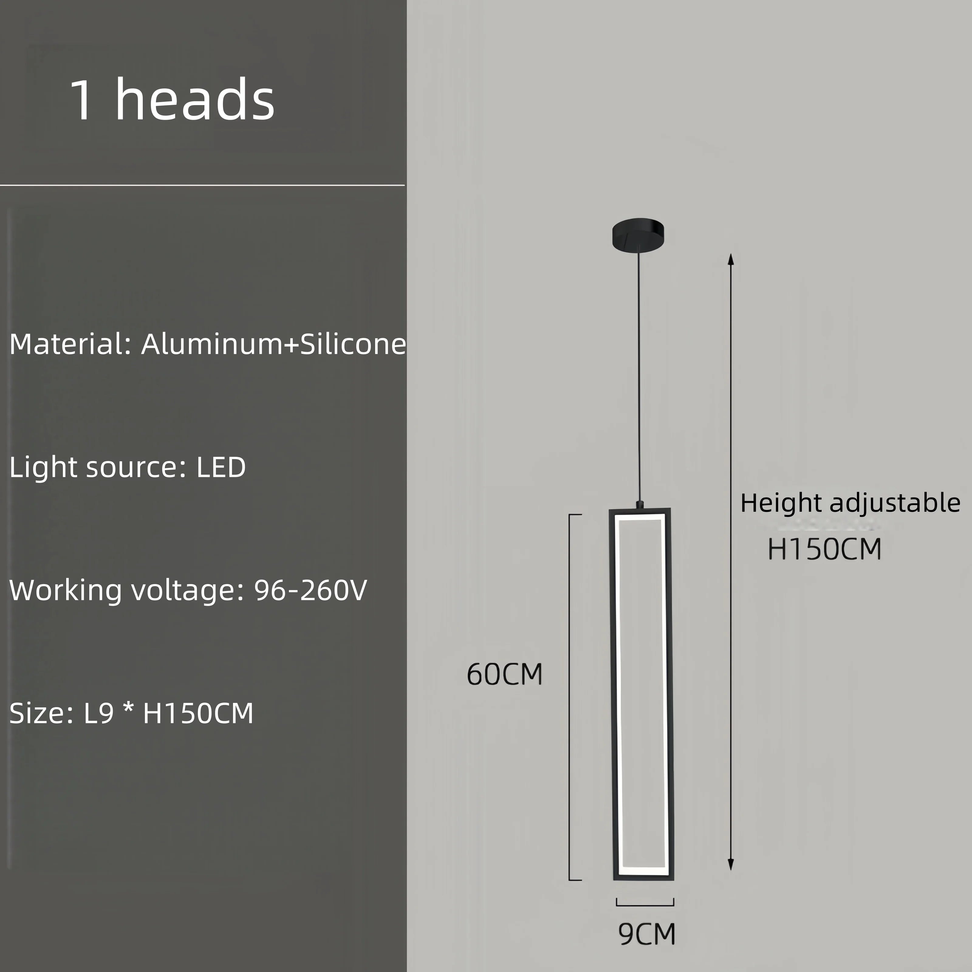 Modern Simple Staircase LED Chandeliers Aluminum Squarer Pendant Lights Loft Villa Duplex Exhibition Hall Decor Lighting Fixture