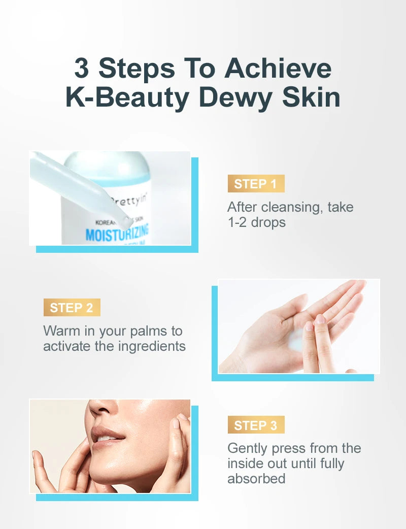 JoyPrettyin Moisturizing Face Serum Hyaluronic Acid Facial Essence Reduces Dry Fine Lines Korean Skin Care