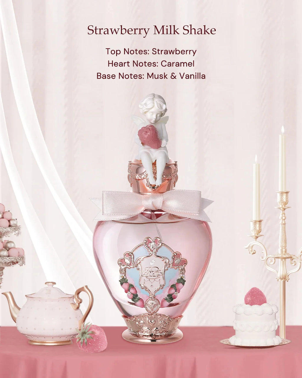 Flower Knows Cupid Perfume Strawberry Milk Shake Sweet Fragrance Eau De Parfum For Women Long Lasting Caramel Vanilla Musk