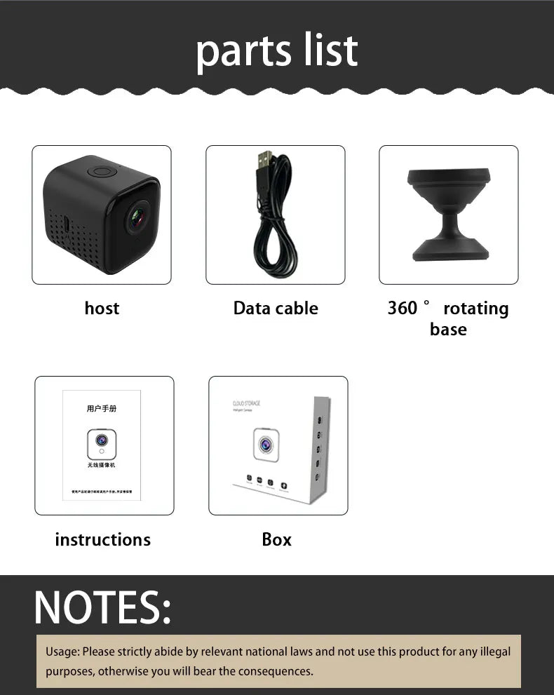 Mini IP Camera 1080P HD Wireless WiFi Camera Motion Detection Home Security Baby Safety Monitor Camera for Smart Home
