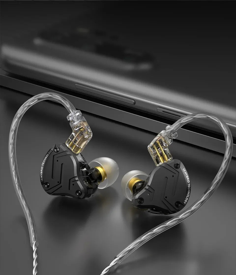 KZ ZS10 PRO X Metal Headset Hybrid drivers HIFI Bass Earbuds In-Ear Monitor Noise Cancelling Earphones ZS10PROX