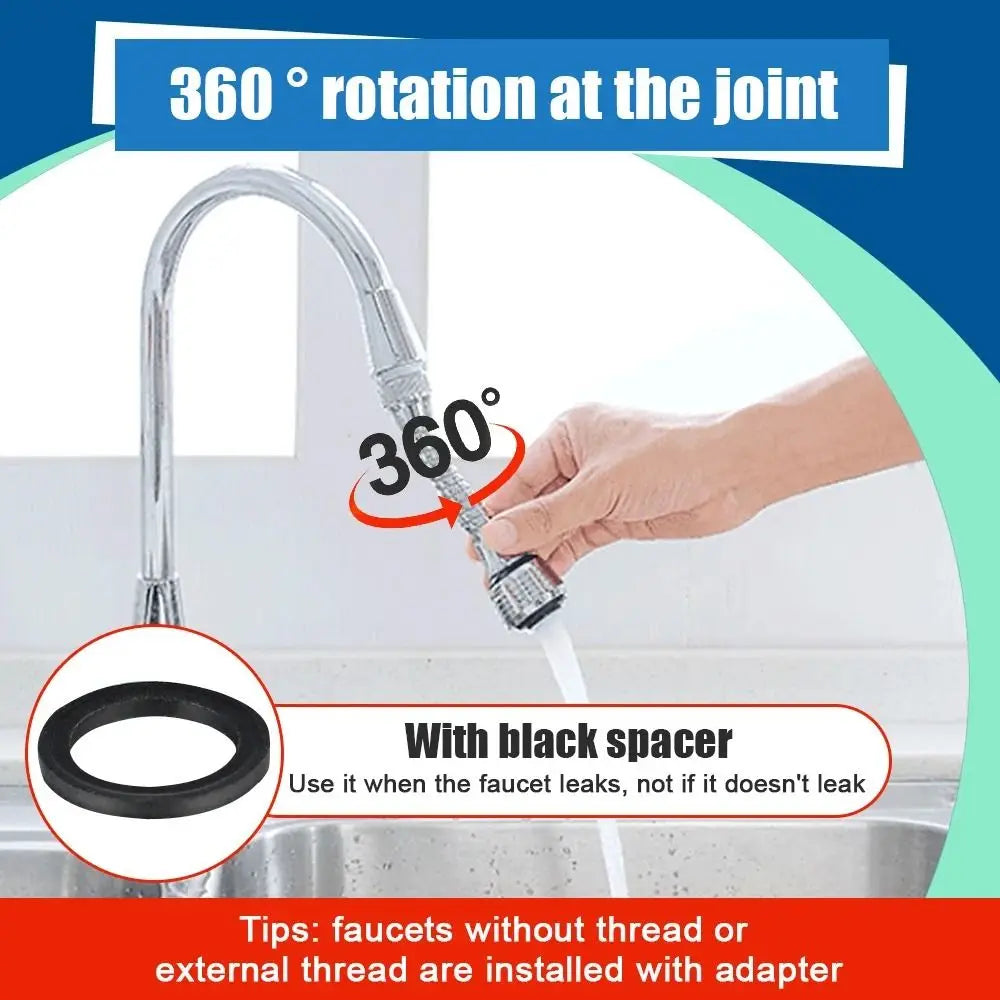 1Set Booster Nozzle Extender 360 Degree Faucet Water Saver Universal Rotating Bubbler Dual Mode Bathroom Kitchen Tools