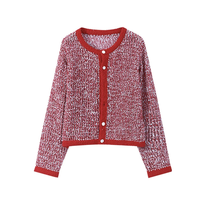 URBANCREW Marled Knit Cardigan — Cropped Casual Layer
