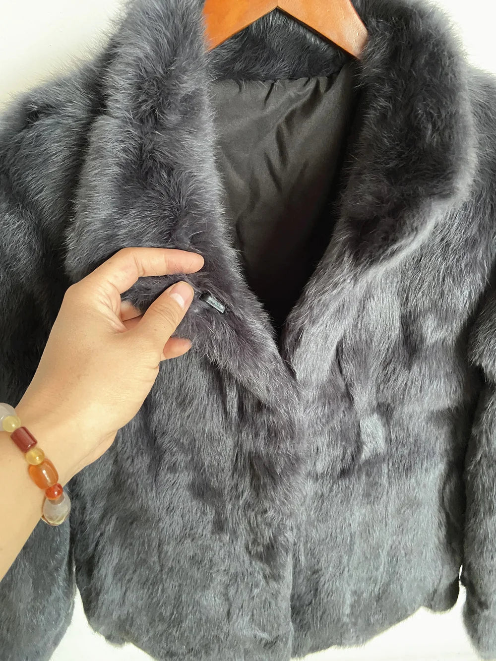 Natural Rabbit Fur Coat Women Winter Jacket Real Leather And Fur Bolero Women's Clothing Female Outerwears With 2025 Black Cold