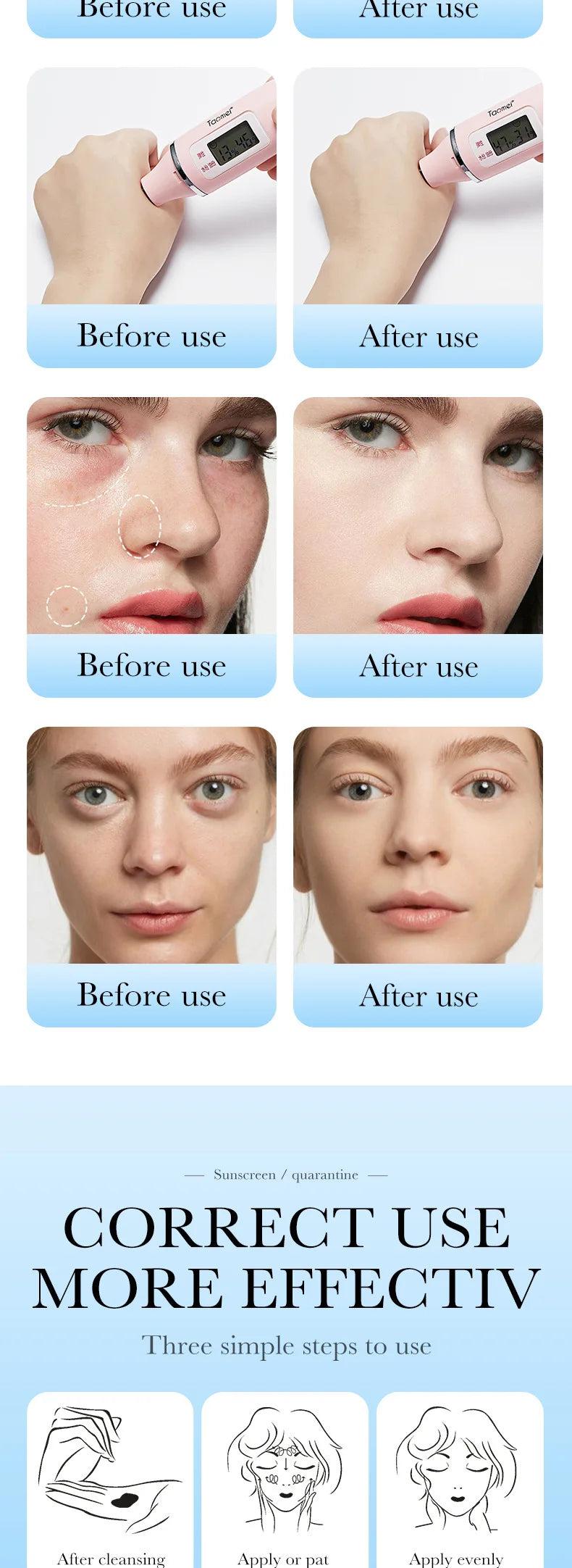 Face Makeup Primer Tri-color Cream Contour Color Isolation Waterproof Makeup Foundation Natural Makeup Base Cream 40g