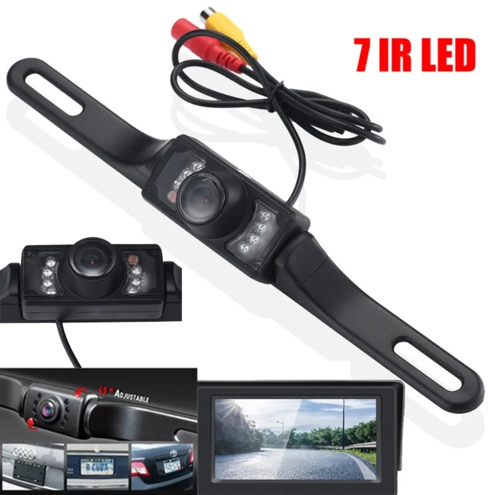 Car Rear View Backup Camera Parking Reverse Back Up Camera Waterproof CMOS 7LED