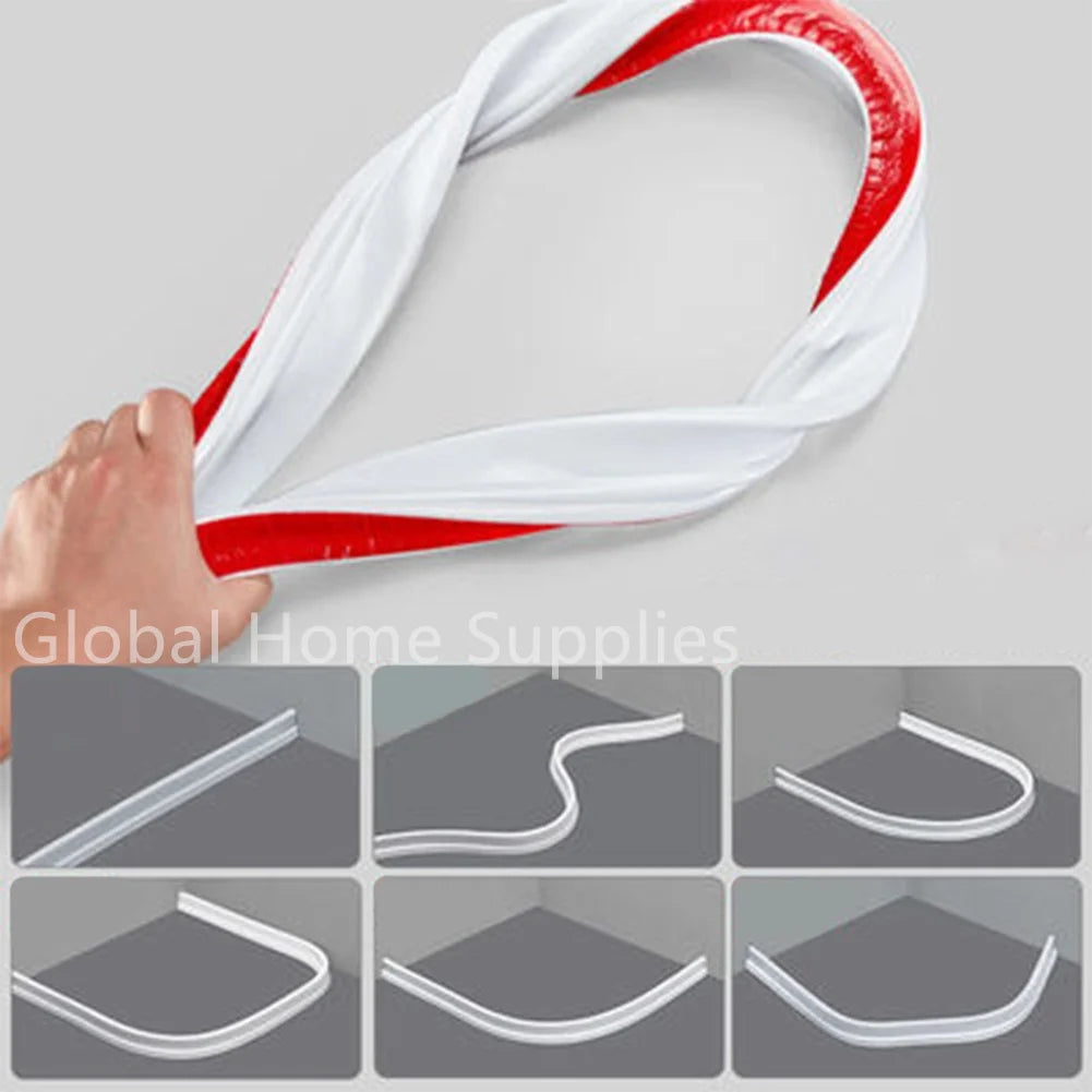 0.5-6M Bathroom Water Stopper Silicone Retaining Strip Water Shower Dam Flood Barrier Dry And Wet Separation Blocker