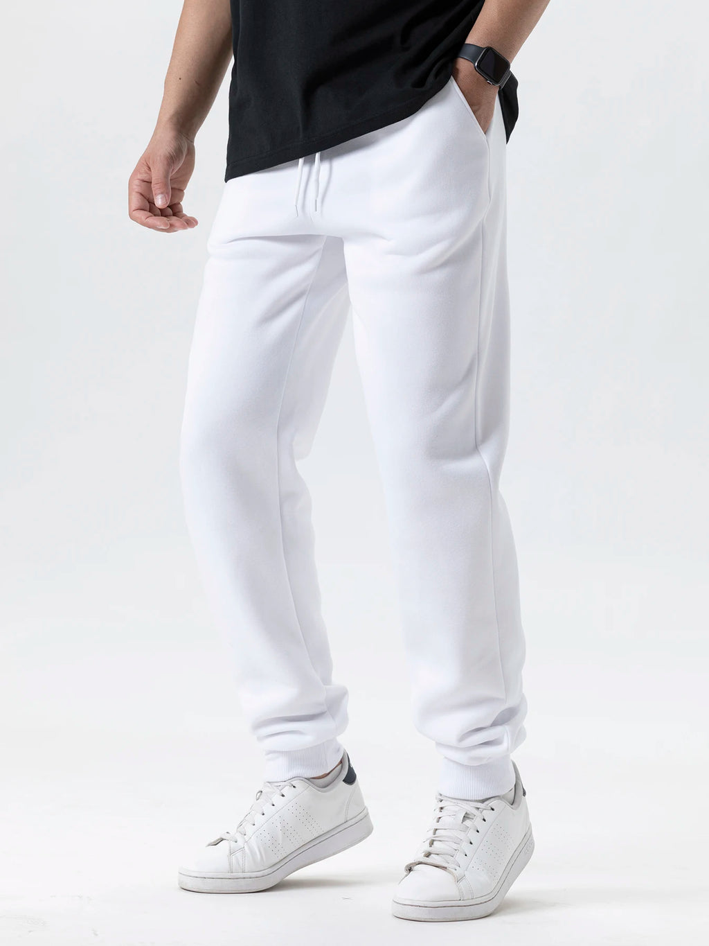 Men's Casual Pants Autumn Winter Fleece Sweatpants Men Running Jogger Sports Gym Trousers Fashion Solid Color Workout Long Pants