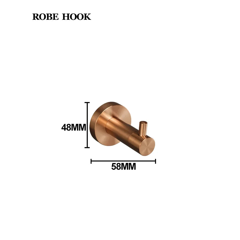 High-quality Brushed Rose Gold 304Stainless Steel Beautiful Wall Hook Toilet Paper Holder Towel Bar Bathroom Accessories