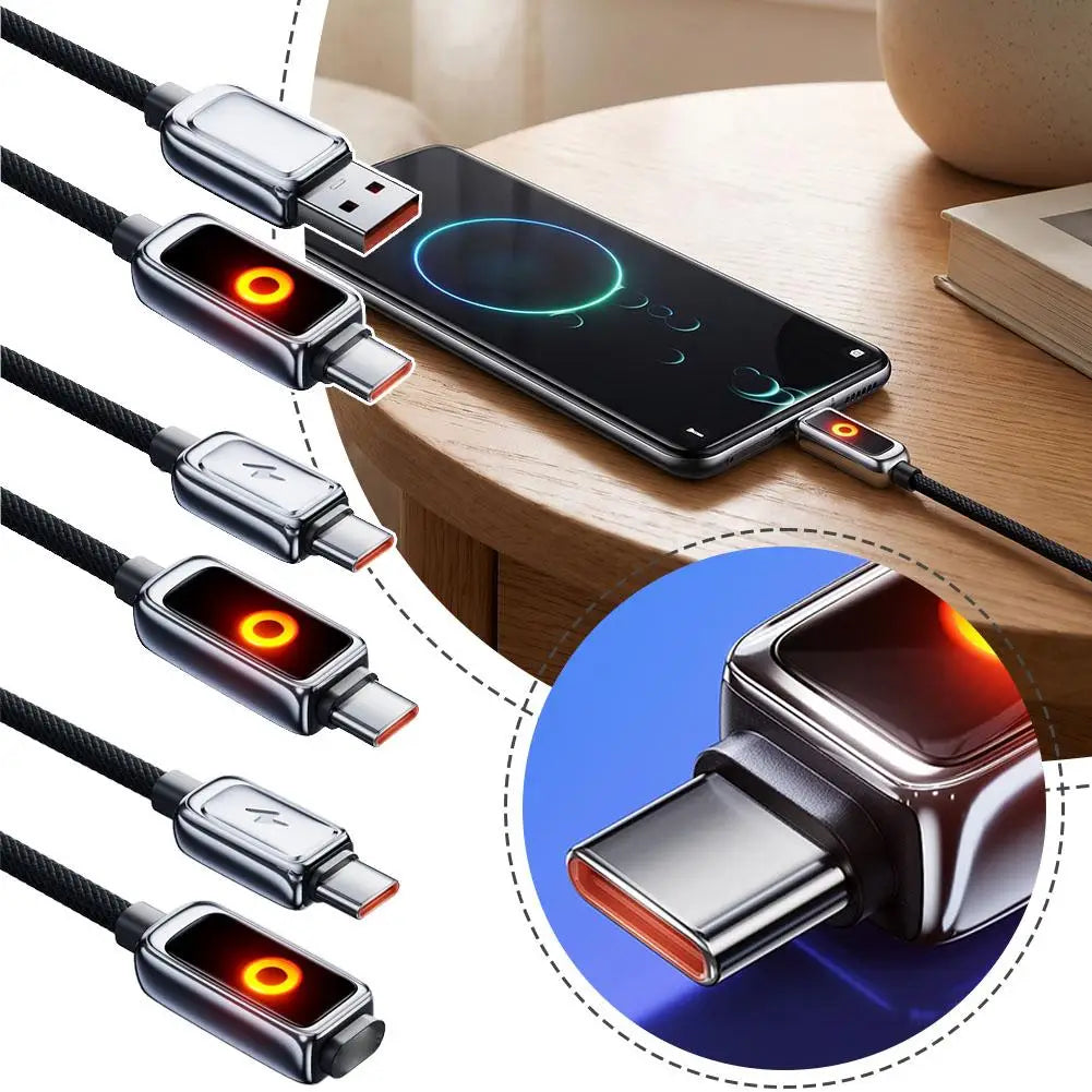 PD 100W USB C Cable 2M Super Fast Charge Self Automatic Power Off Usb A Or Type C To C Cable For iPhone 18 17 16 Xiaomi Sumsang