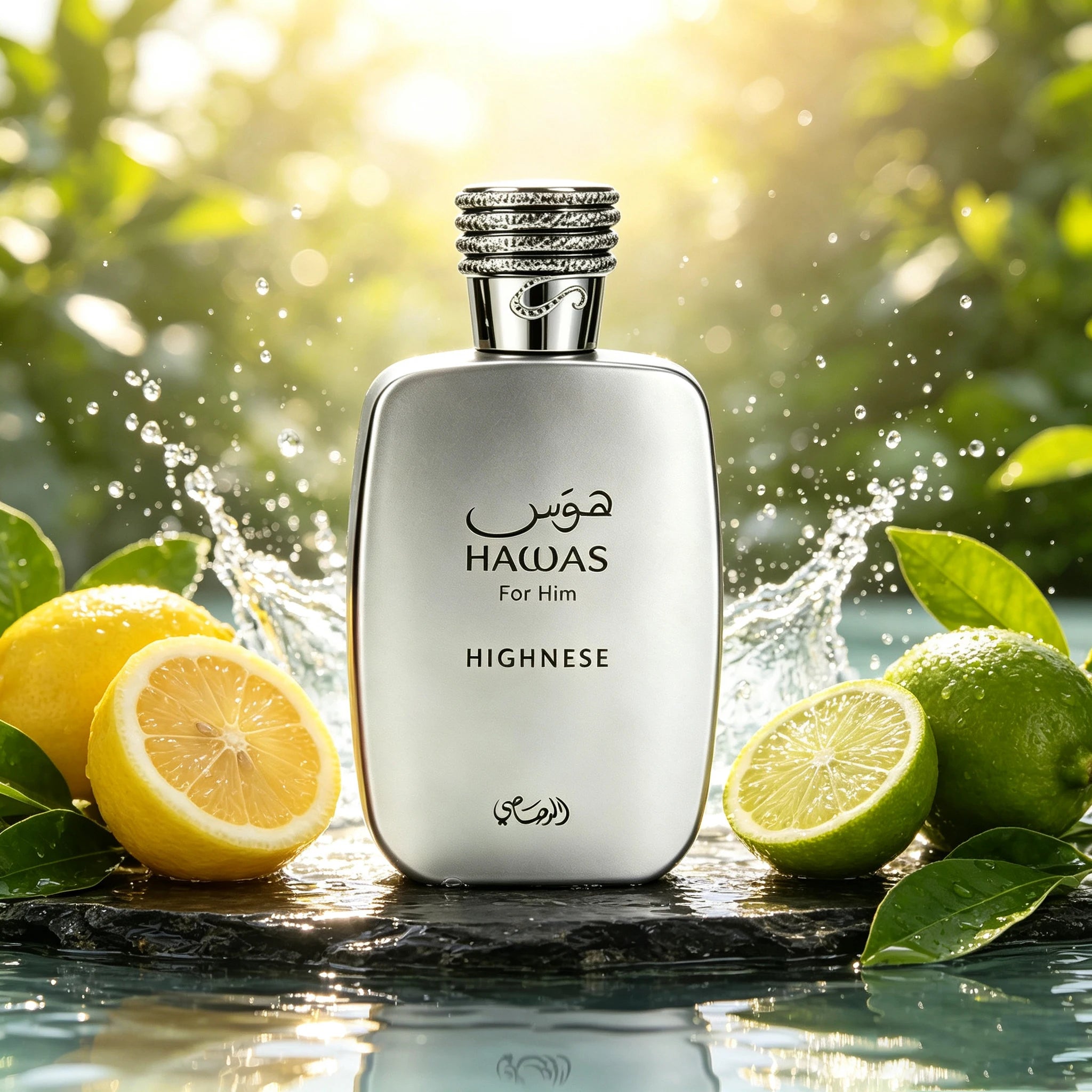 Hawas Highness For High Men's Light Essence, A Refreshing Citrus, Starts With A Slow Transition To A Calm Marine Woodiness