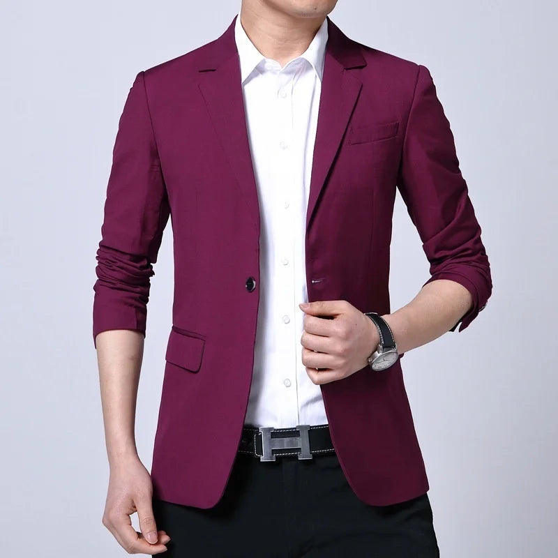 S-7XL New Business Dinner Gentleman Slim Gentleman Group Dress Fashion Men British Style Dress Best Man Solid Color Blazer