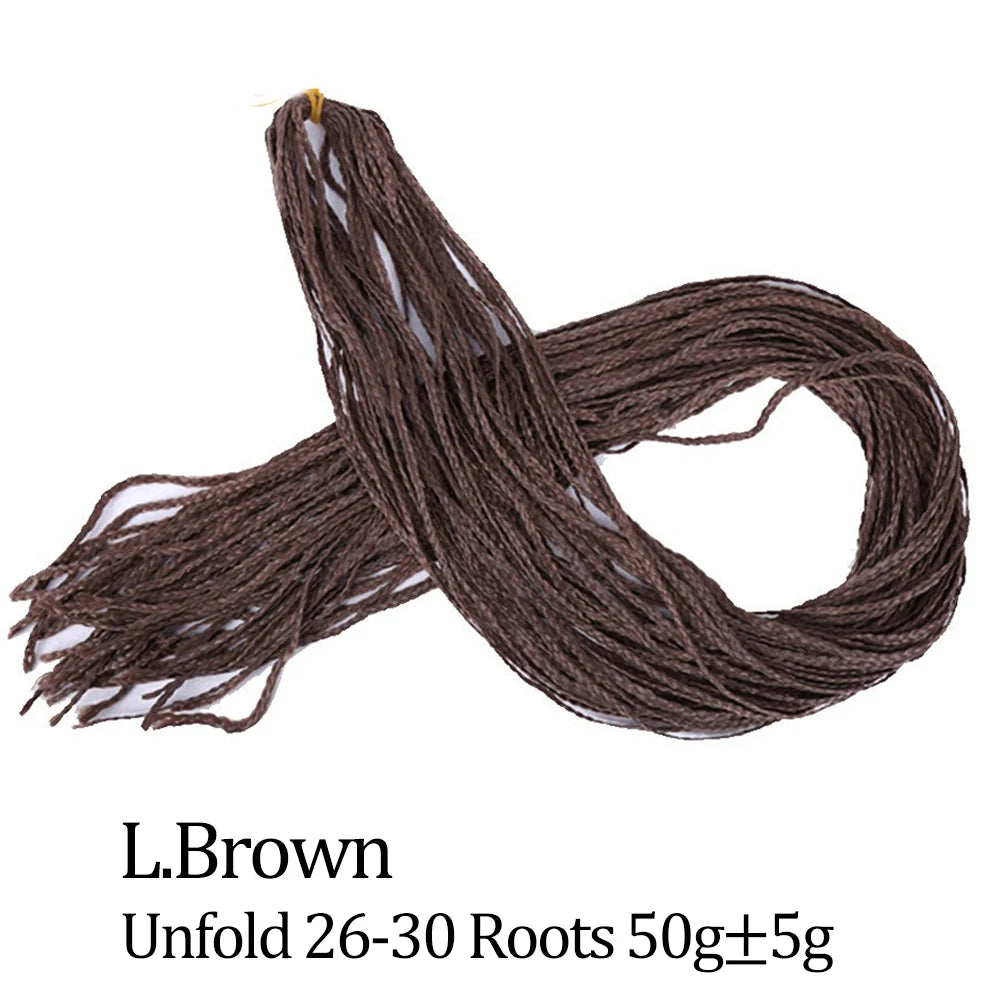 28 Inch Crochet Box Braids Colored Synthetic Braid Synthetic Zizi Braiding Brown Blue Red Crochet Hair For Women Hair Extensions