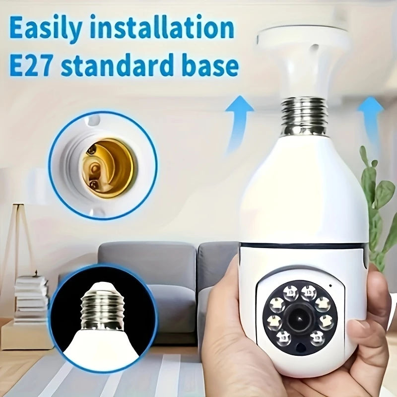 Ease Life App 5G/2.4G WiFi,4MP,IP54,E27 Light Bulb Security Camera Indoor Outdoor Wireless  Color Night Vision Motion Detection