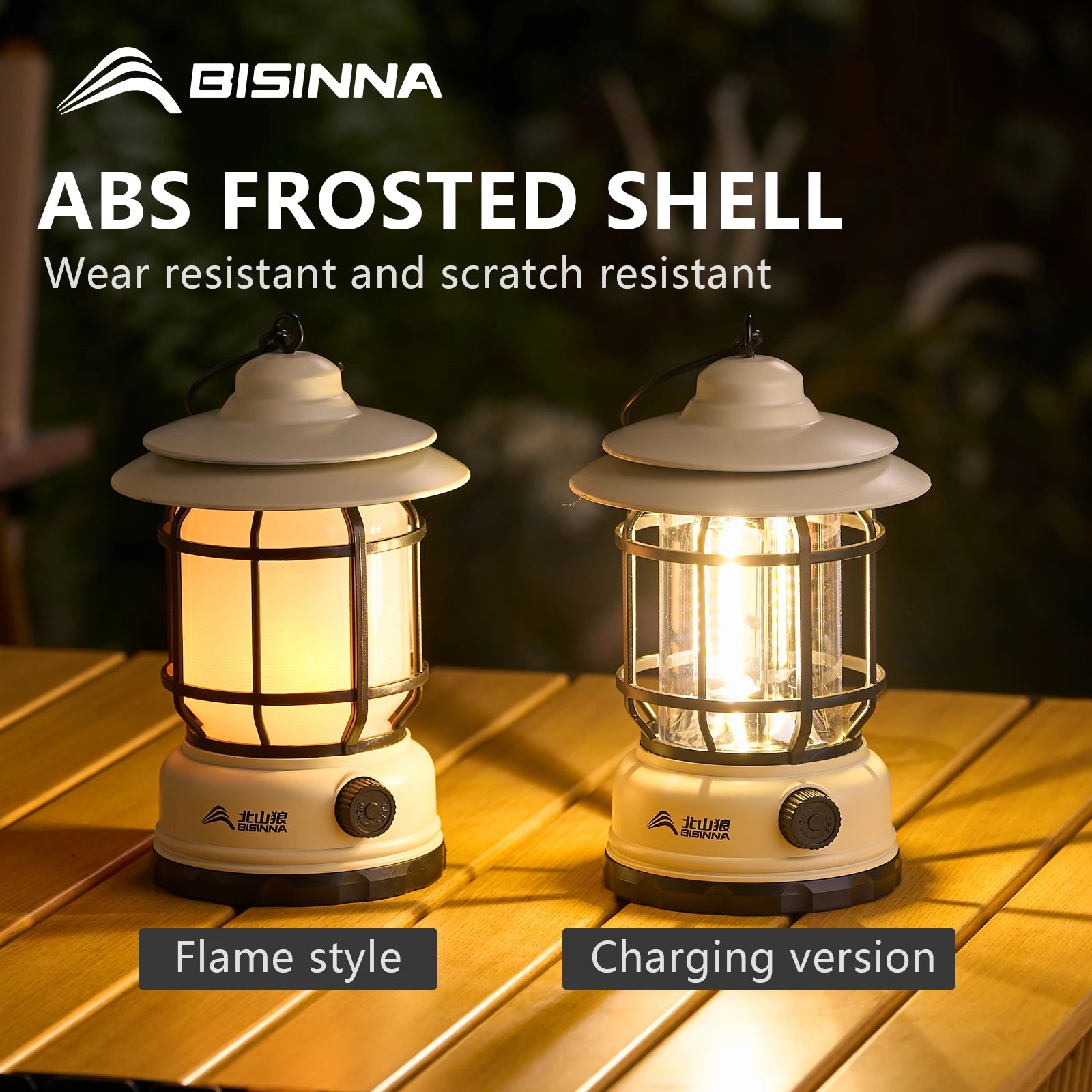 BISINNA Camping Lights Long Endurance Outdoor Tent Lights Rechargeable/Battery Waterproof Camping Lights Retro Atmosphere Lights