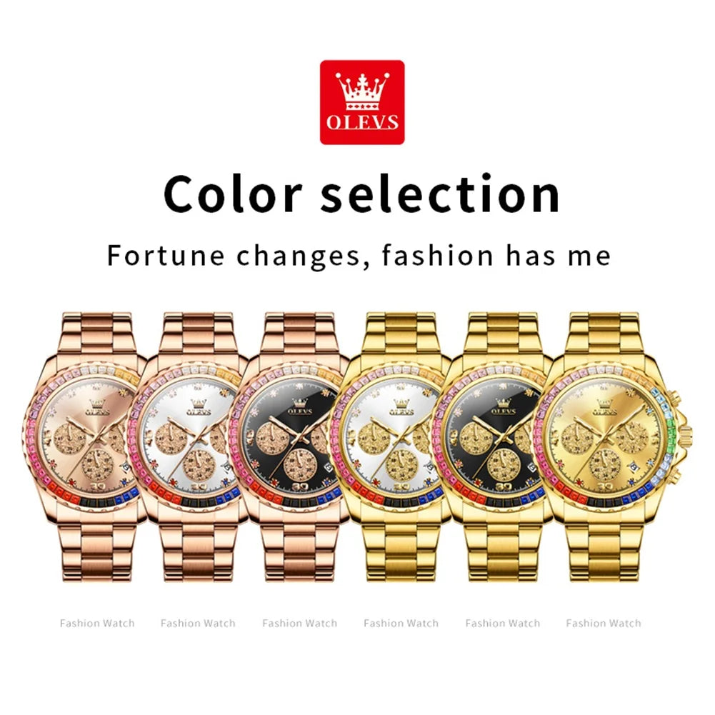 OLEVS 2939 Watches For Man Original Brand Multifunctional Quartz Watch Waterproof Luminous Stainless Steel Men Watches Reloj
