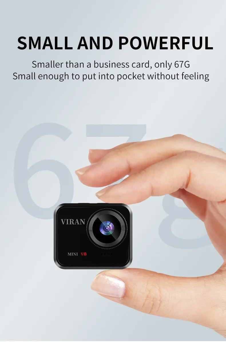 4K 60FPS Ultar HD Mini Action Camera Wifi Remote Control Screen Waterproof DV Sport Camcorder Drive Recorder Wireless Webcam V8