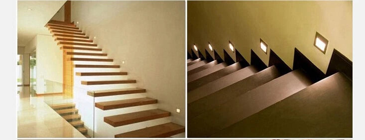 LED Step Light 1.5w Indoor Stair Lamp Wall Corner Night Lights Square Staircase Lamps For Villa Hotel Pathway Lobby Stairway