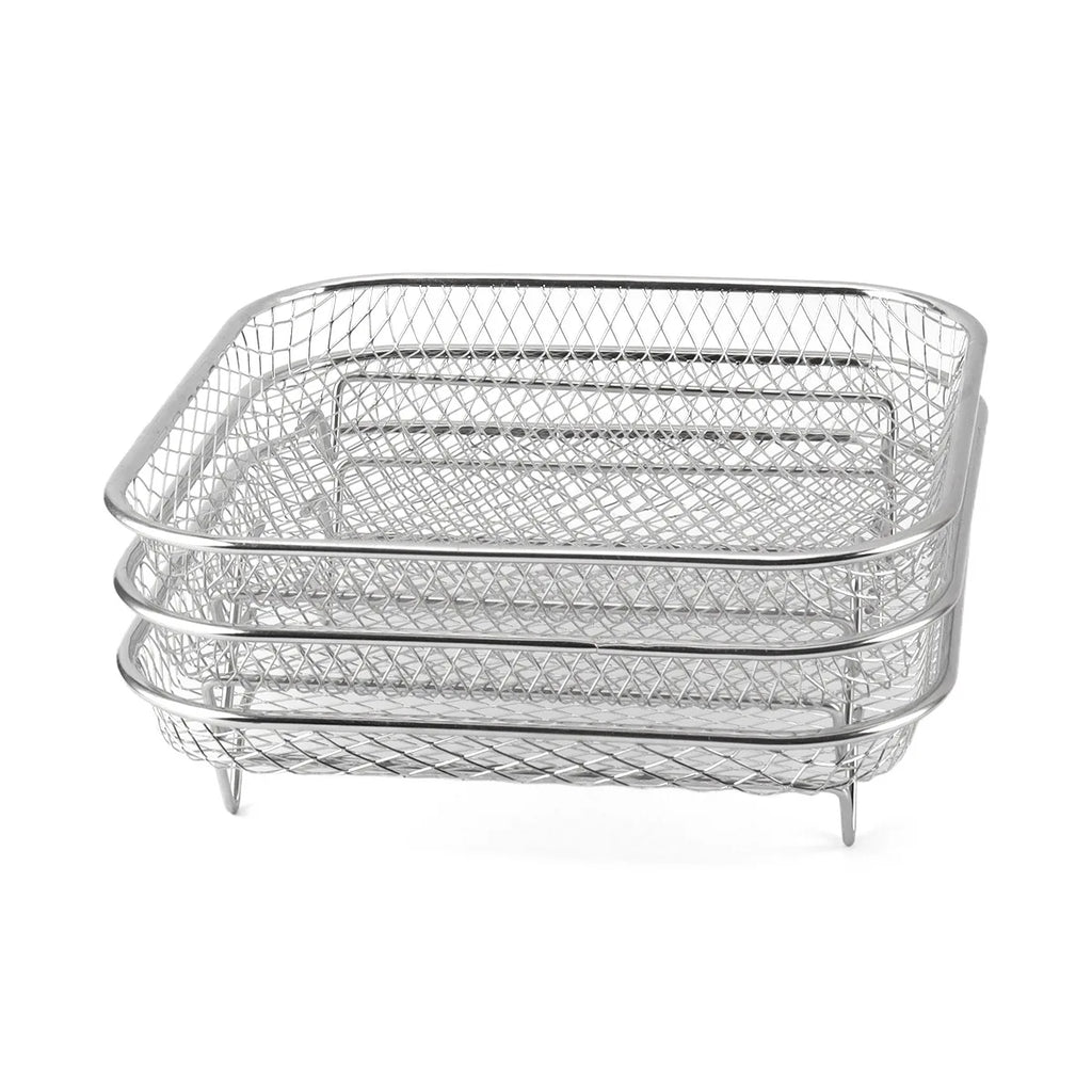 PLOVG Stackable Air Fryer Racks Set Stainless Steel Grilling Oven Steamer Cooker Home Kitchen Gadgets Round Square Rectangle
