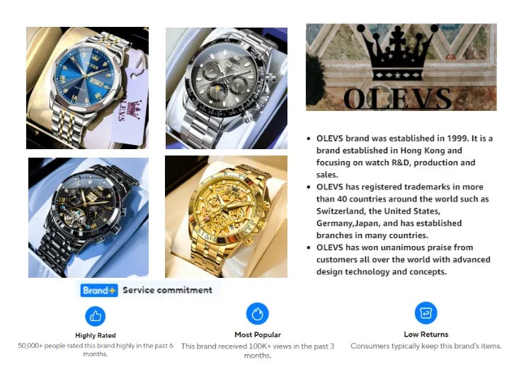OLEVS 2935 Business Casual Men's Watch Waterproof Leather Strap Luxury Brand Date Week Temperament Trend Quartz Men's Watch