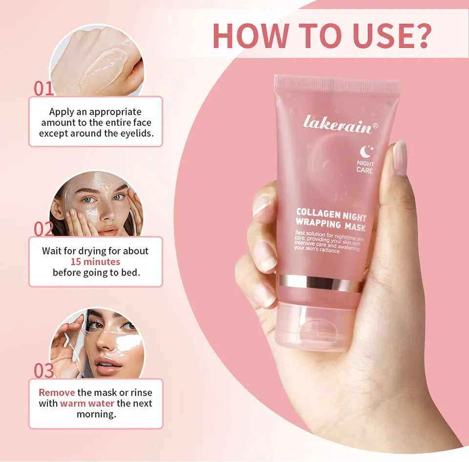 Collagen Jelly Cream & Peel-Off Mask & Salmon Collagen Essence Set Wrapping Firming Moisturizing Soothing Face Skincare Combo