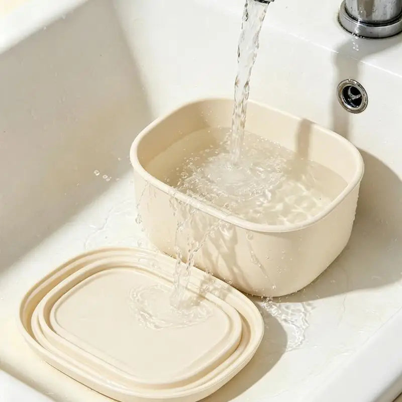 1/3Pcs New Food Grade Silicone Lunch Box With Lid Leak Proof 200 300 600ML Microwave Safe Food Container For Picnic