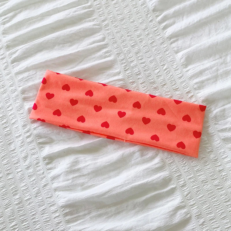 Hot Sale! Polka Dot Yoga Elastic Headband Fashionable Travel Vacation Makeup Headband Sports Fitness Sweat-absorbent Hairband